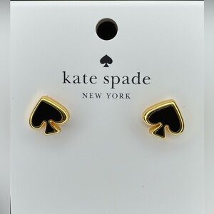 Kate Spade Black Enamel Spade Stud Earrings “Everyday Spade” NWT